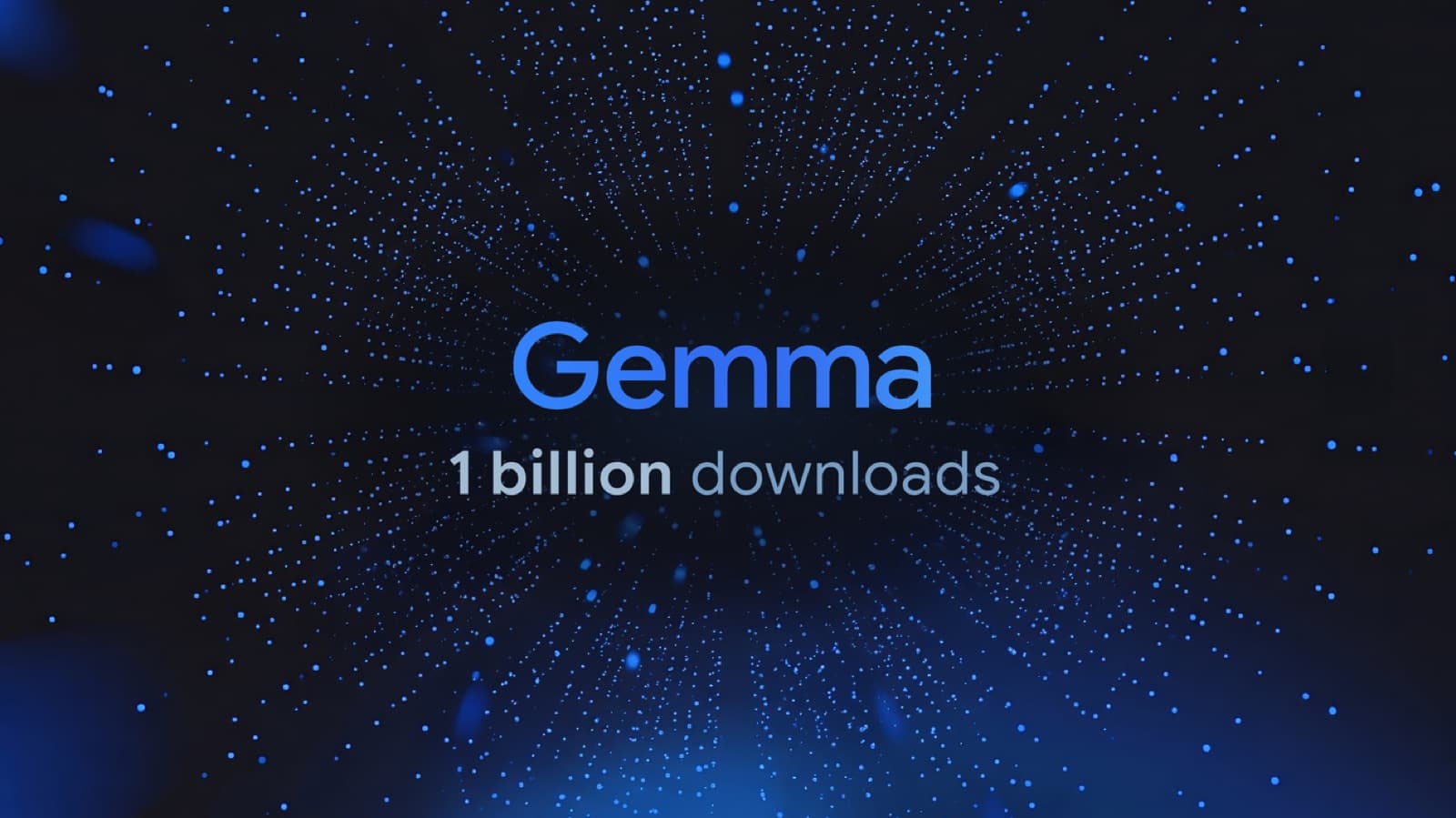 Image published with Google on Gemma reaching one billion downloads