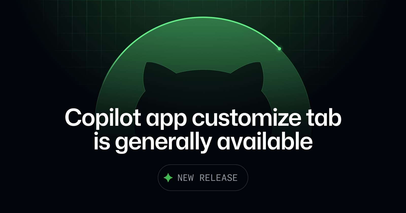 Image published with the GitHub changelog on the Copilot Customize tab