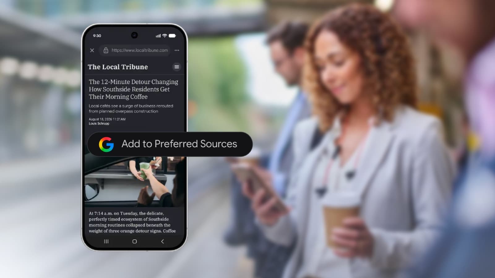 Image published with Google on Discover, Preferred Sources, and News personalization