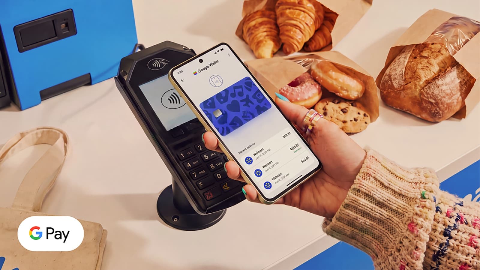 Image published with Google on tap-to-pay Google Pay at Walmart